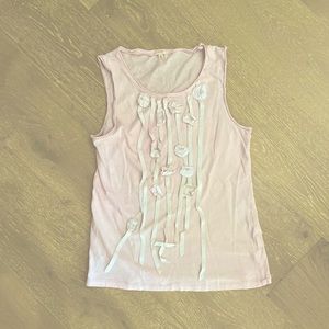 J.Crew Pink Tank with Floral Ribbons